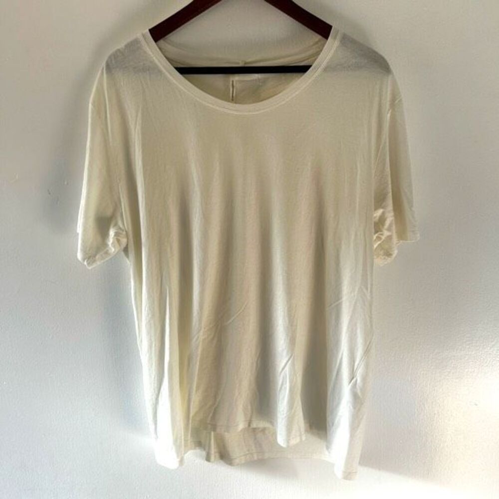 Anthropologie White Open Back Minimalist Top Size XL NWT Elevated Basics